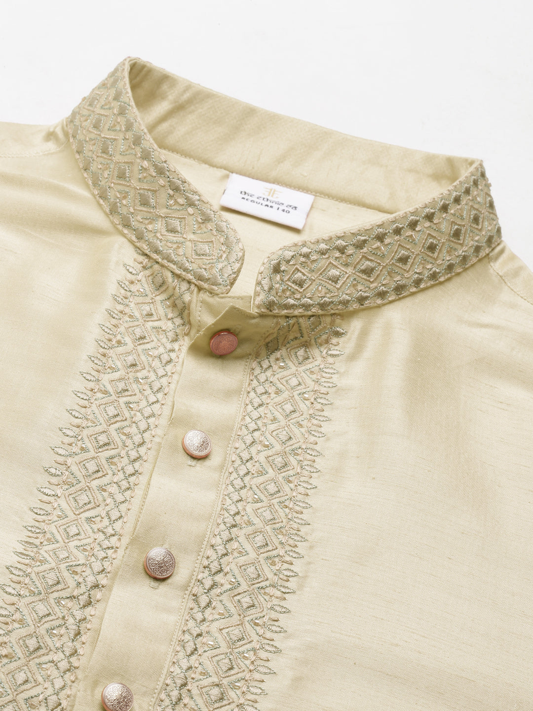 Light beige Embroidered Kurta Set