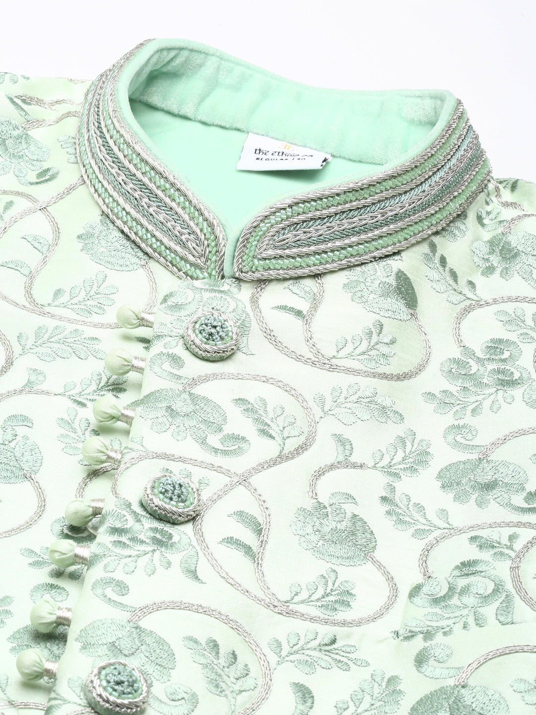 Light Green Embroidered  Indowestern