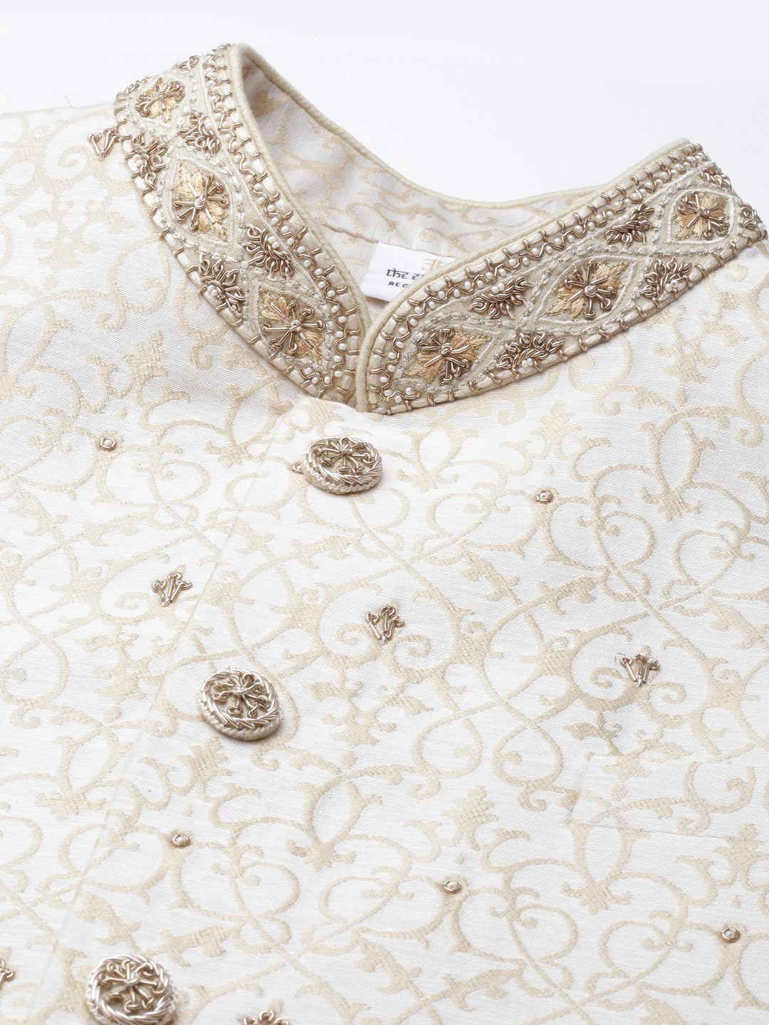 Ivory Gold Jacquard Jacket