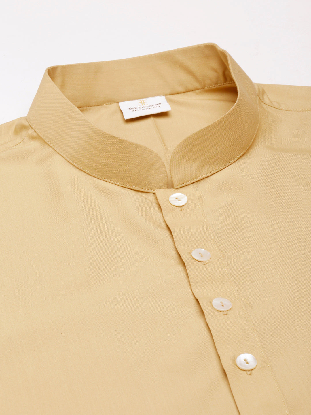 Beige Cotton Short Kurta