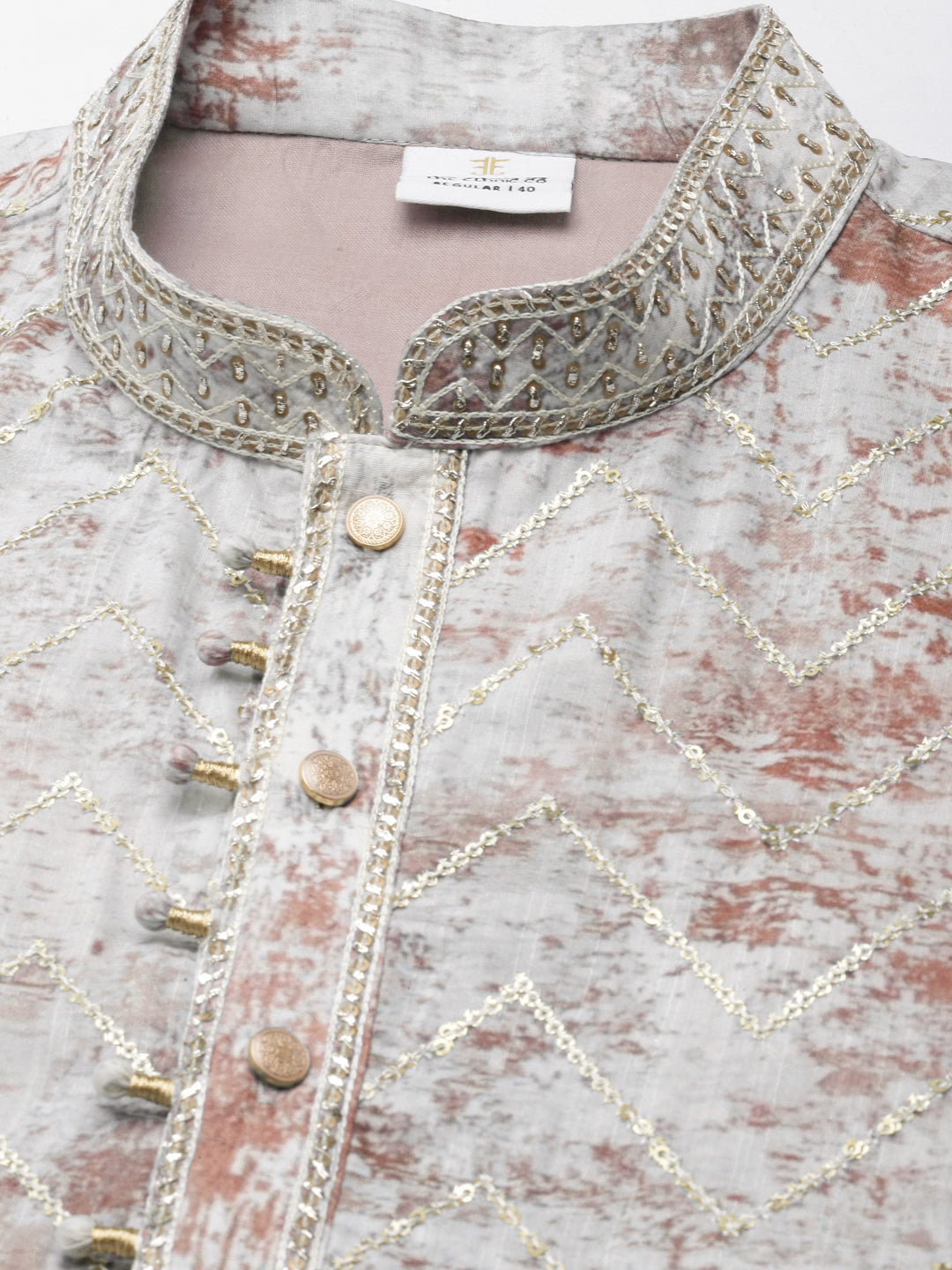 Old Rose Sequin Embroidery Kurta Set