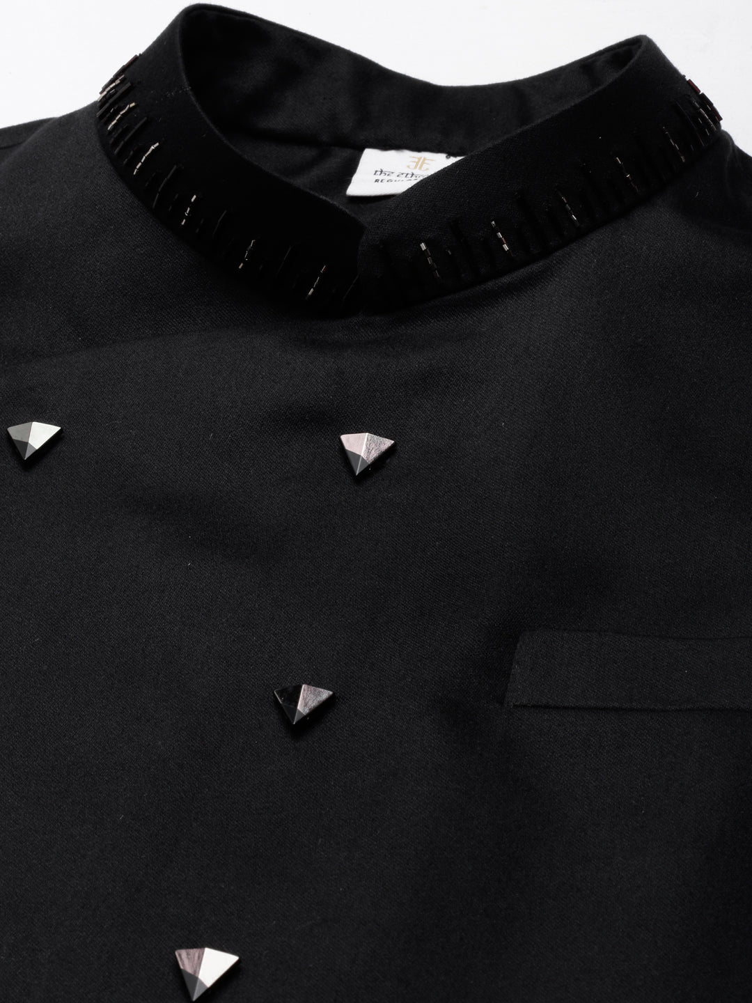 Black Embroidered Jacket Kurta Set