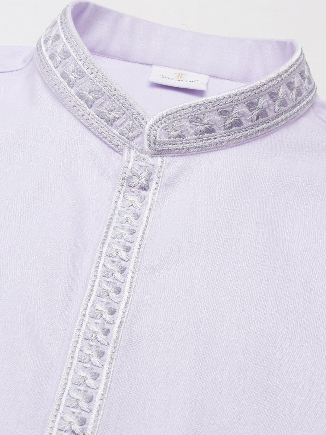 Lavender Cotton Embroidery Kurta Set