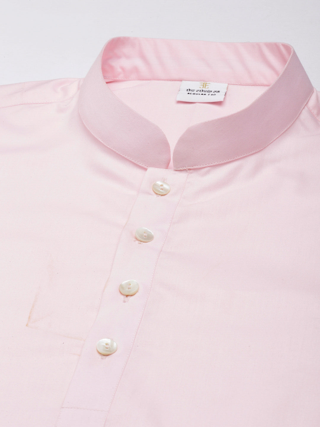 Baby Pink Cotton Short Kurta