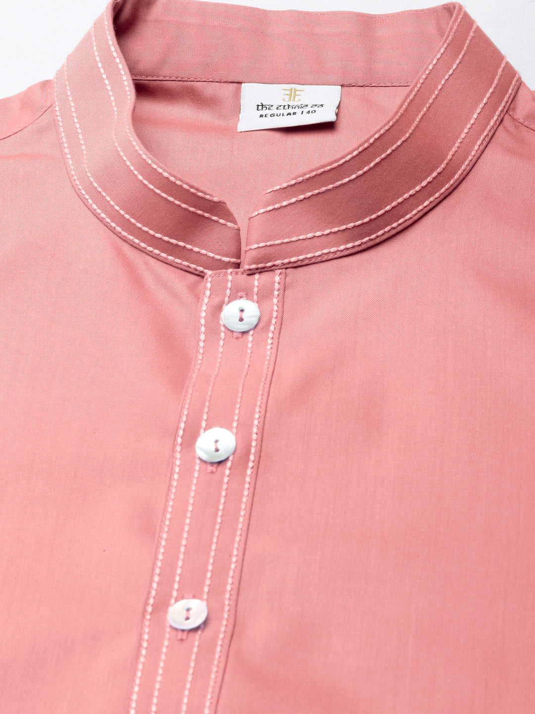 Rose Pink Cotton Kurta Set