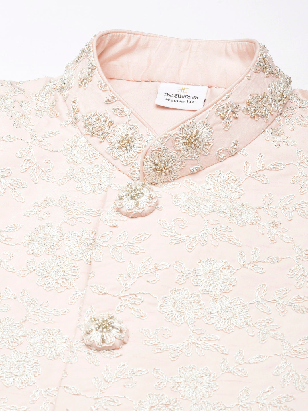 Pink embroidered indowestern