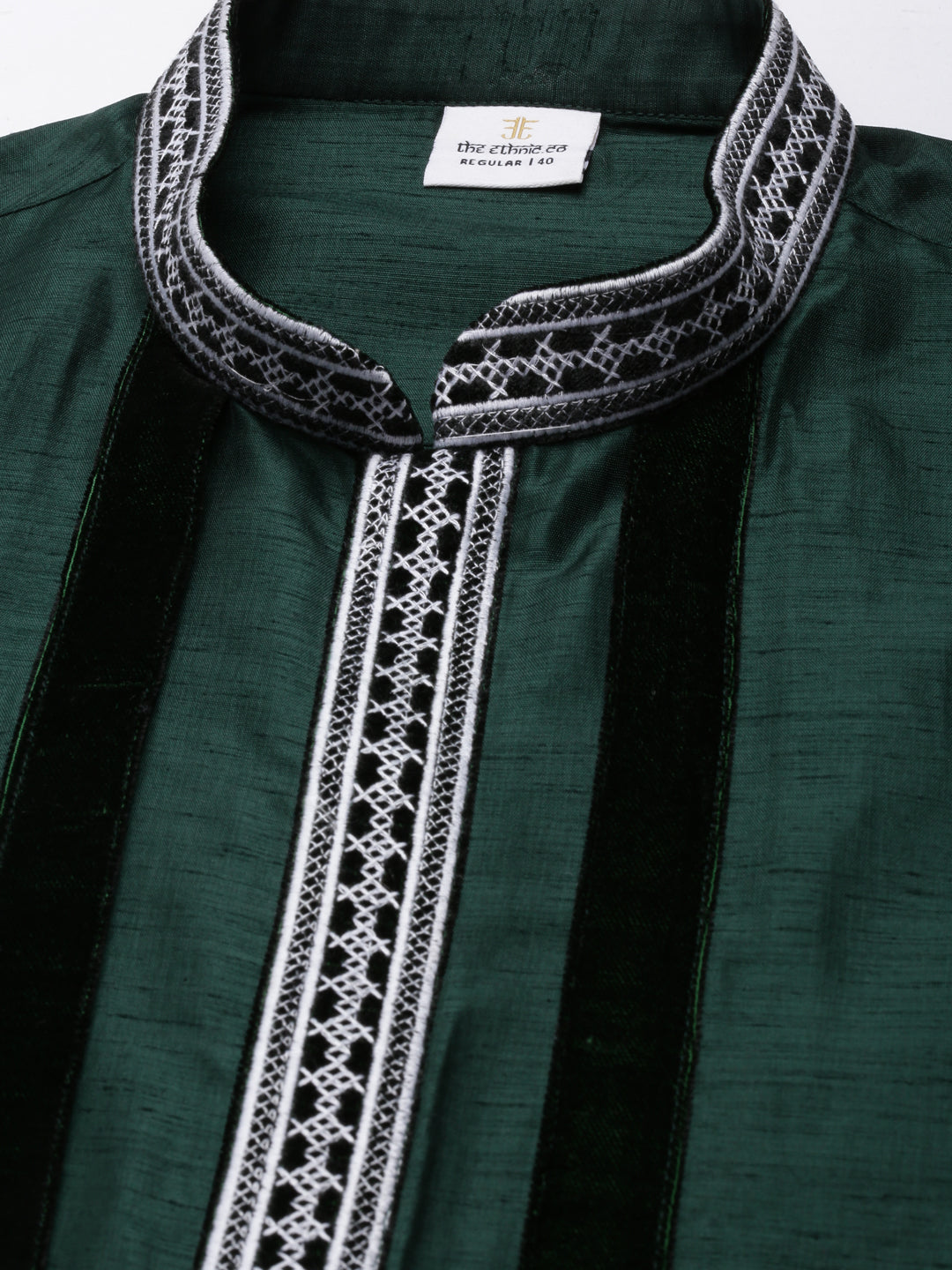 Green Embroidered Layered kurta Set
