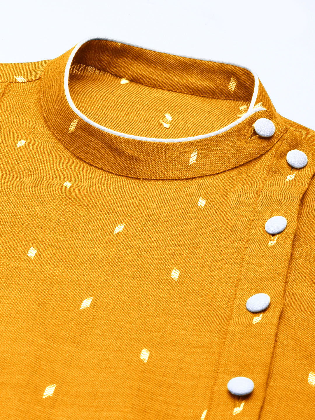 Mustard Design Asymmetrical Kurta Set