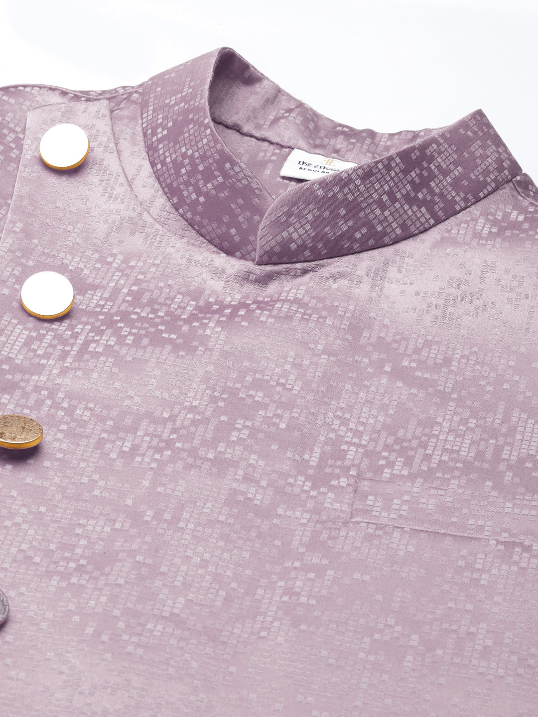 Lilac Jacquard Jacket With Kurta Set
