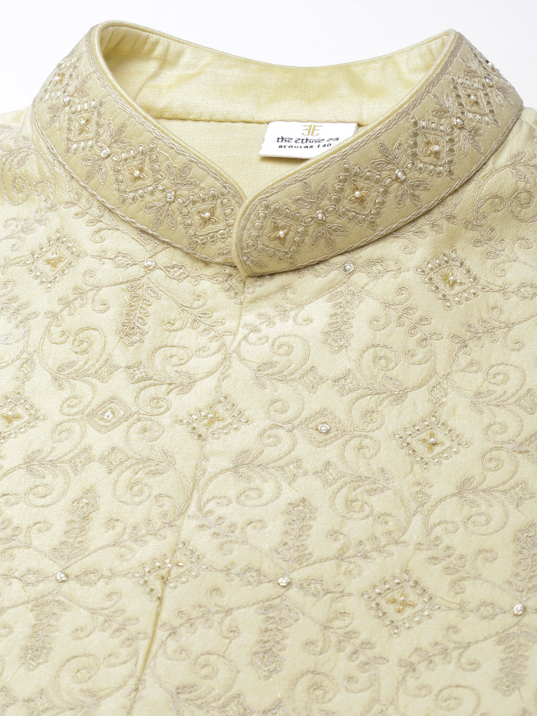 Gold Dori Embroidery Jacket Kurta Set