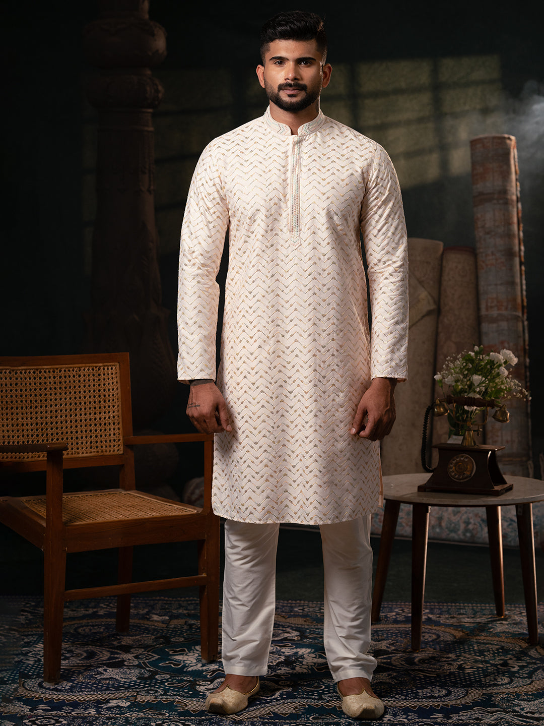 Light Pink Embroidered Kurta set