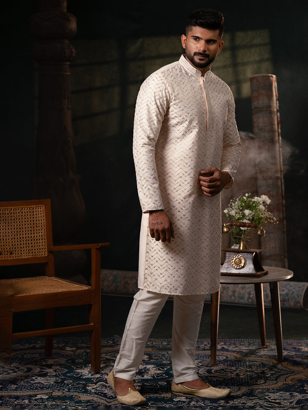 Light Pink Embroidered Kurta set