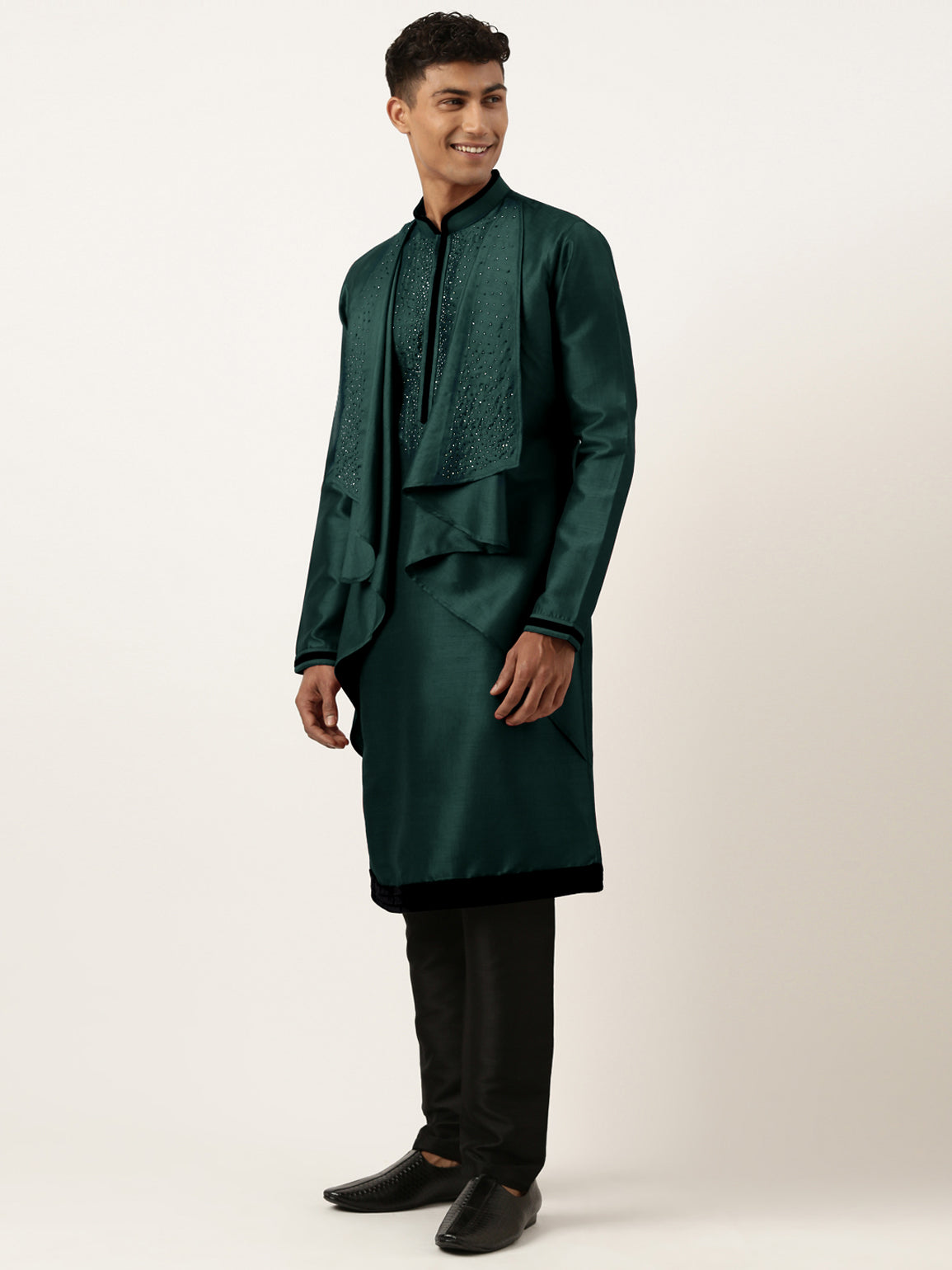 Green Ombre Layered Kurta Set