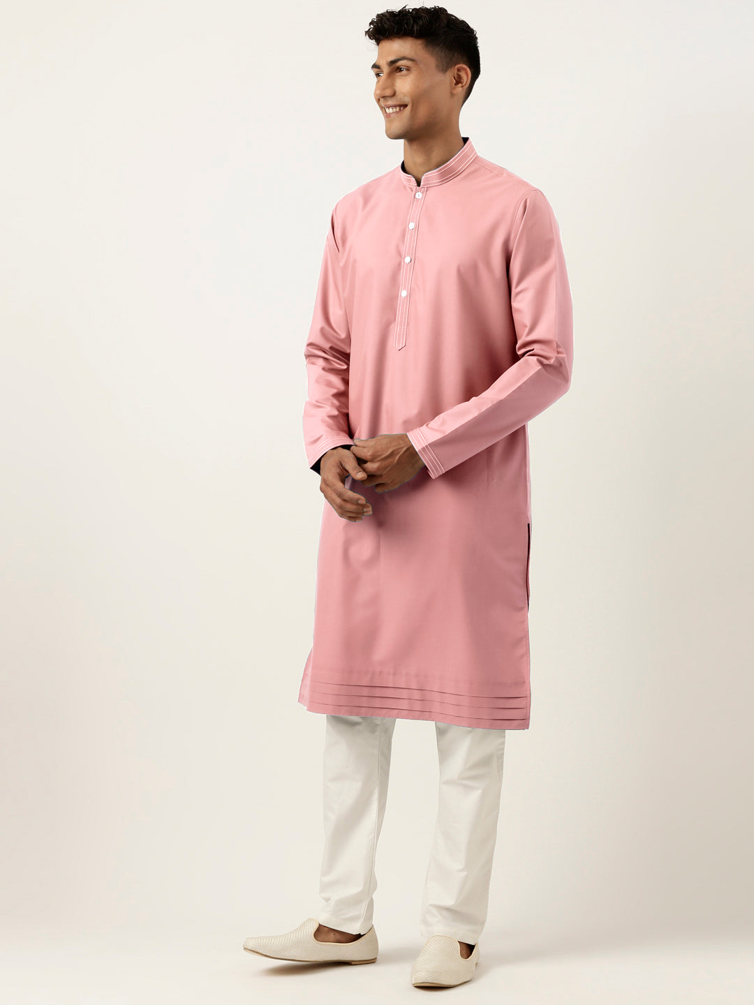 Rose Pink Cotton Kurta Set