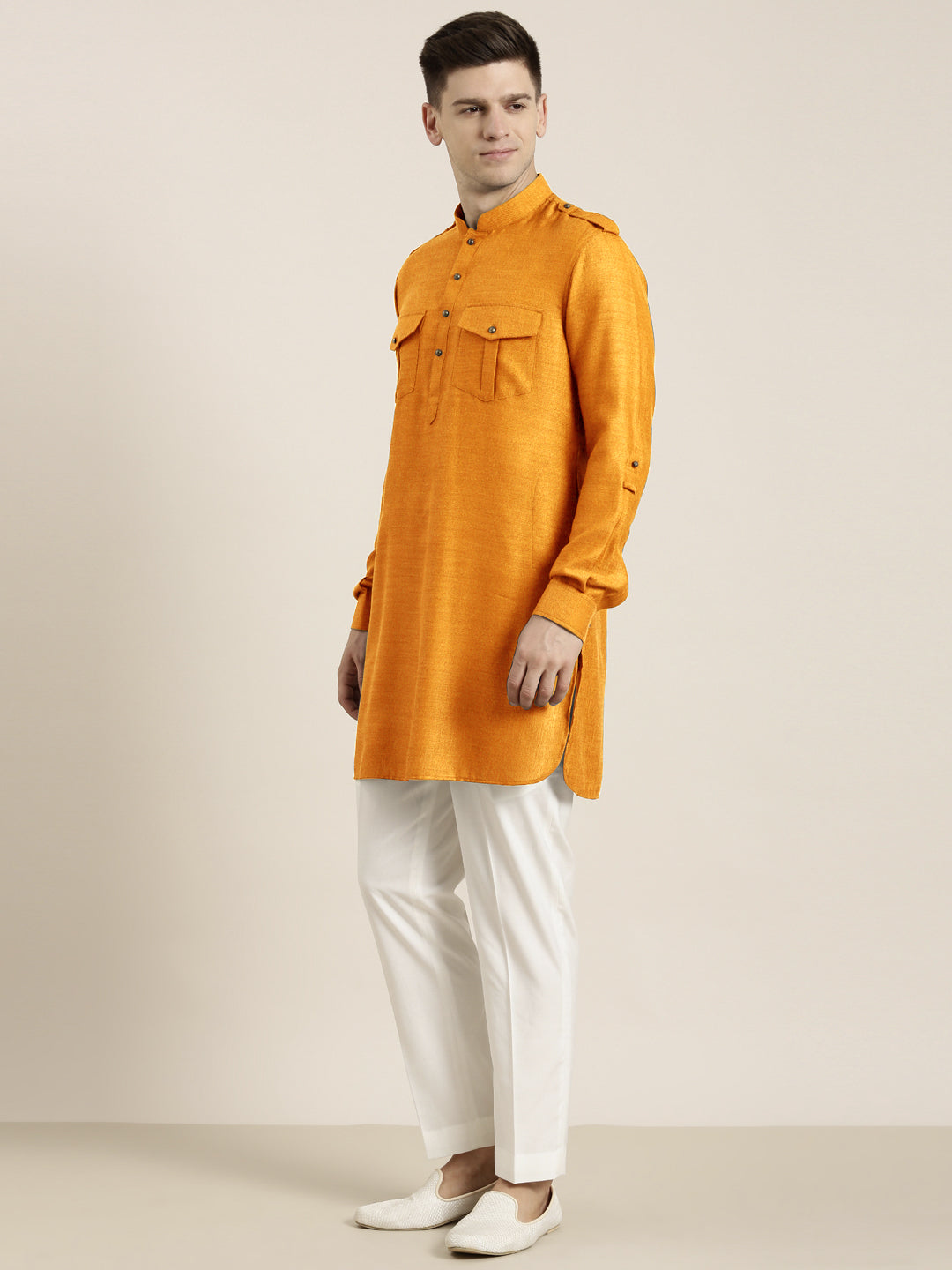 Mustard cotton Short Pathani