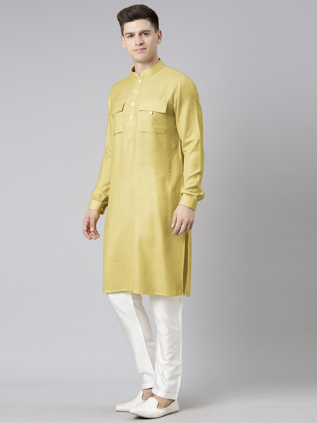 Greenish Beige Pathani Kurta Set