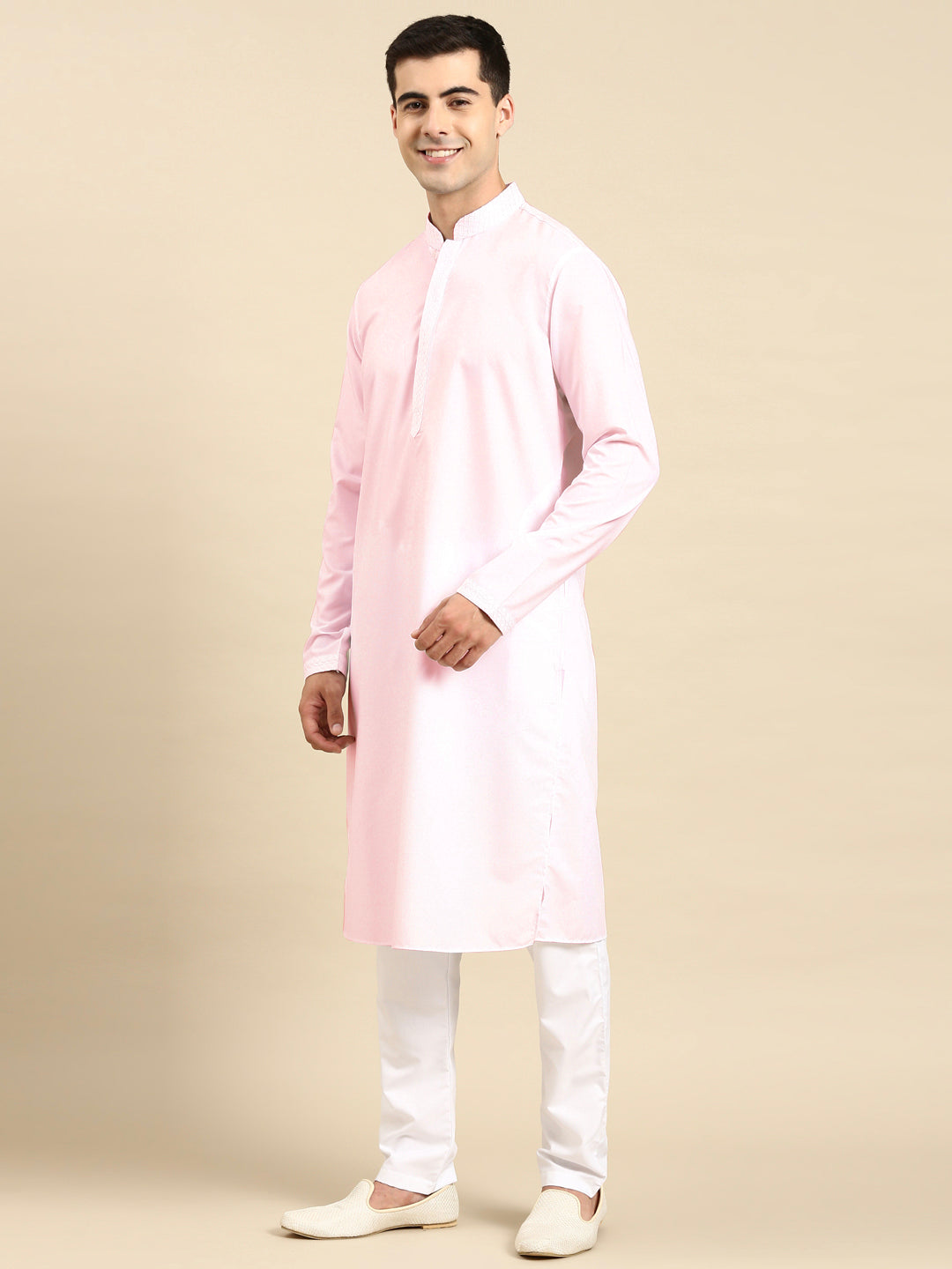 Light Pink fine Cotton Kurta Set
