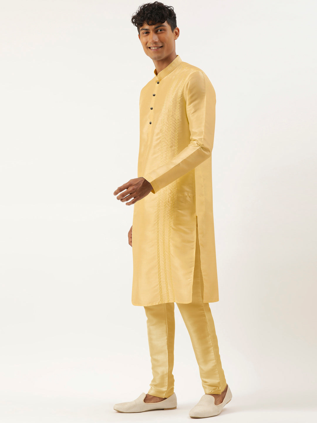 Cream Embroidered Kurta Set