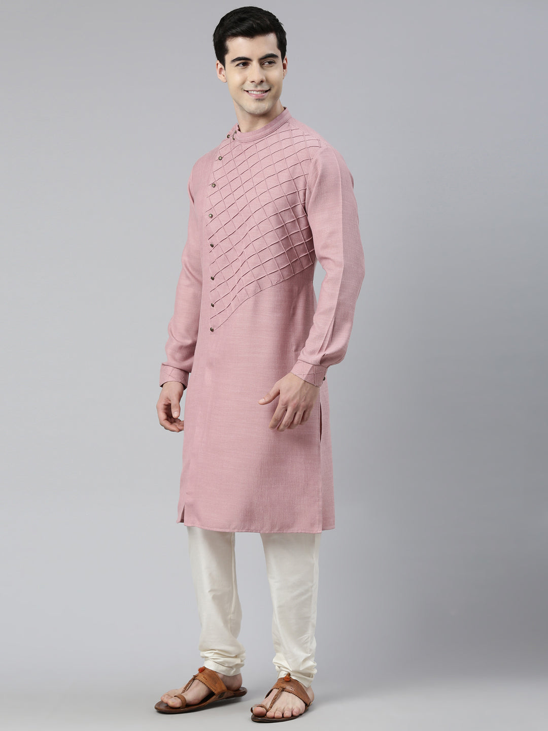 Old Rose Angrakha Kurta Set