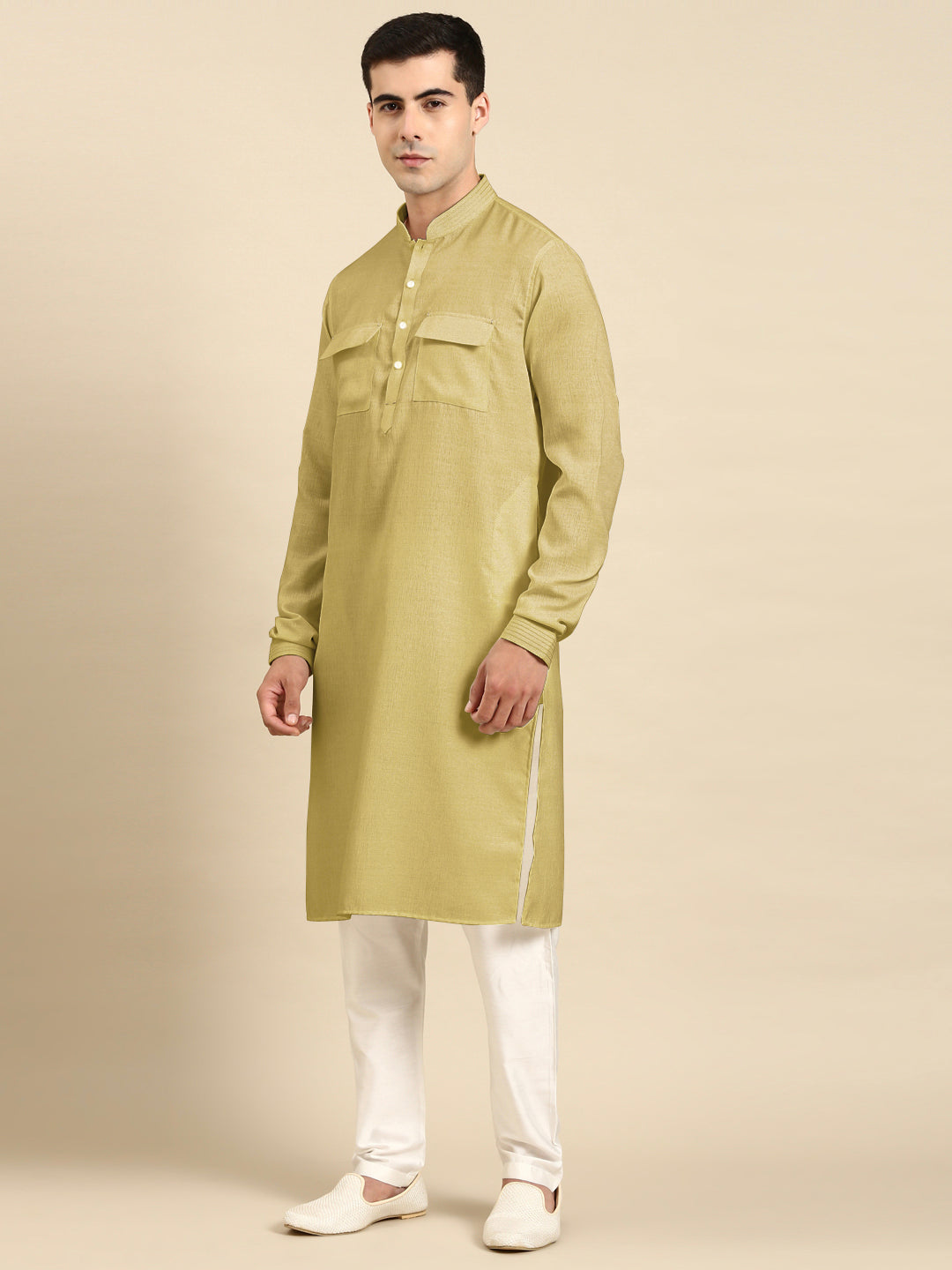 Greenish Beige Pathani Kurta Set