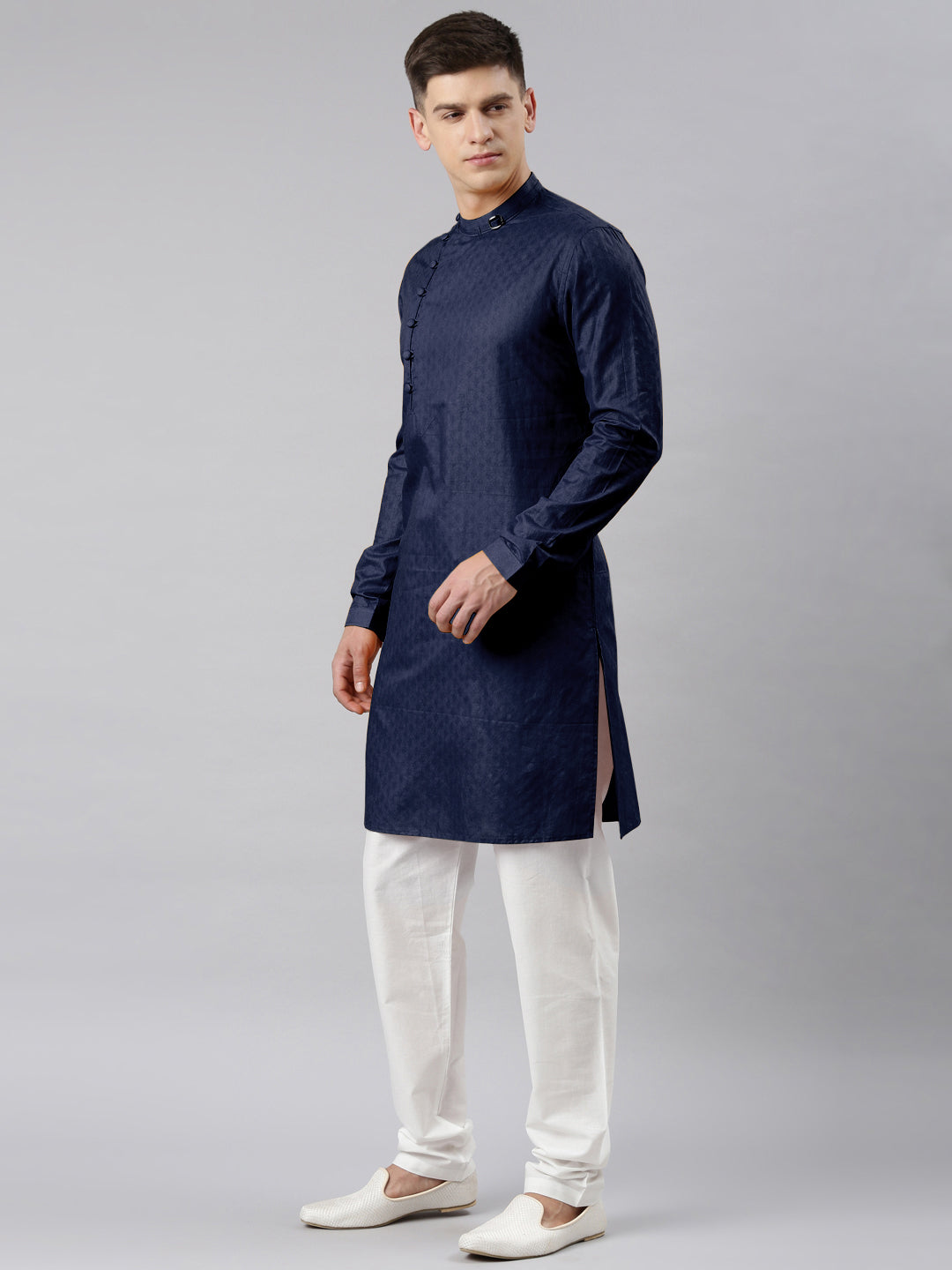 Navy Side Placket Kurta set