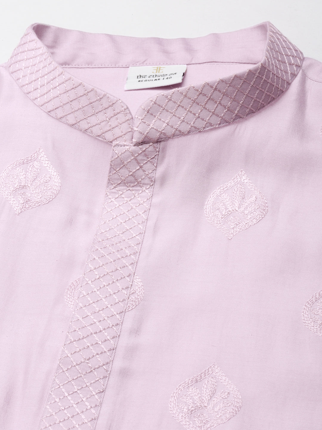 Lavender Embroidered Kurta Set