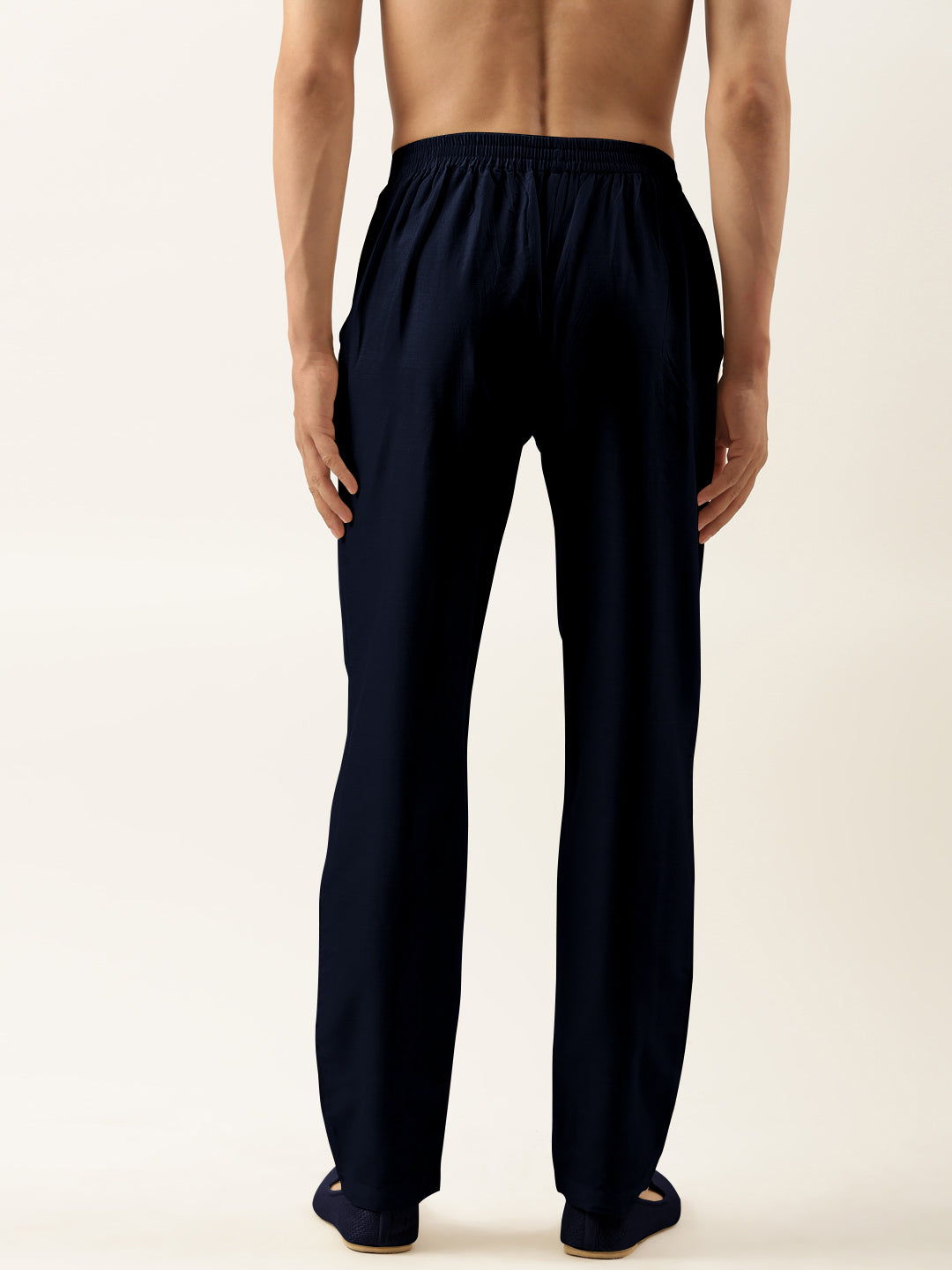 Blue Cotton Silk Pant Pajama