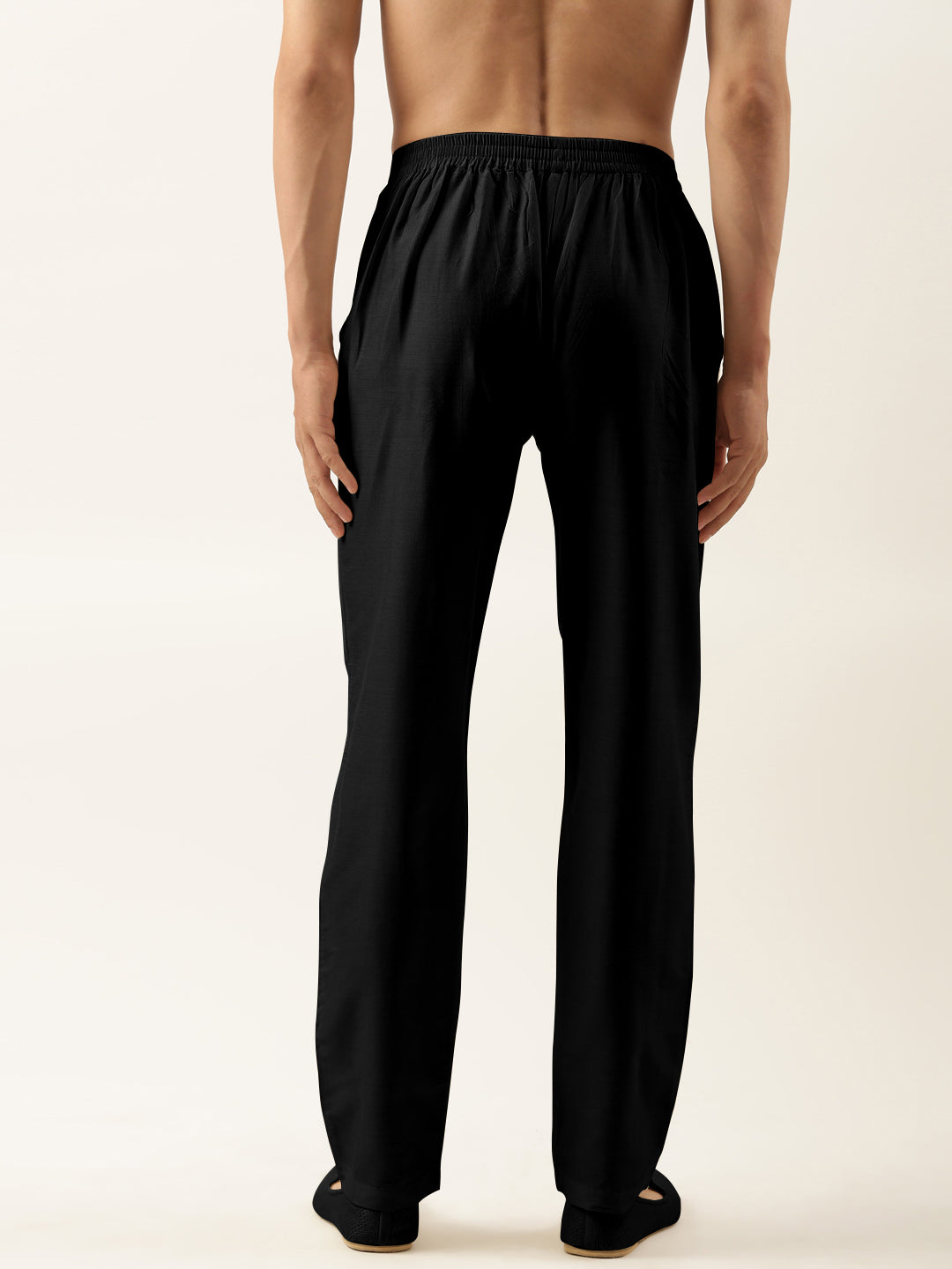 Black Cotton Silk Pant Pajama