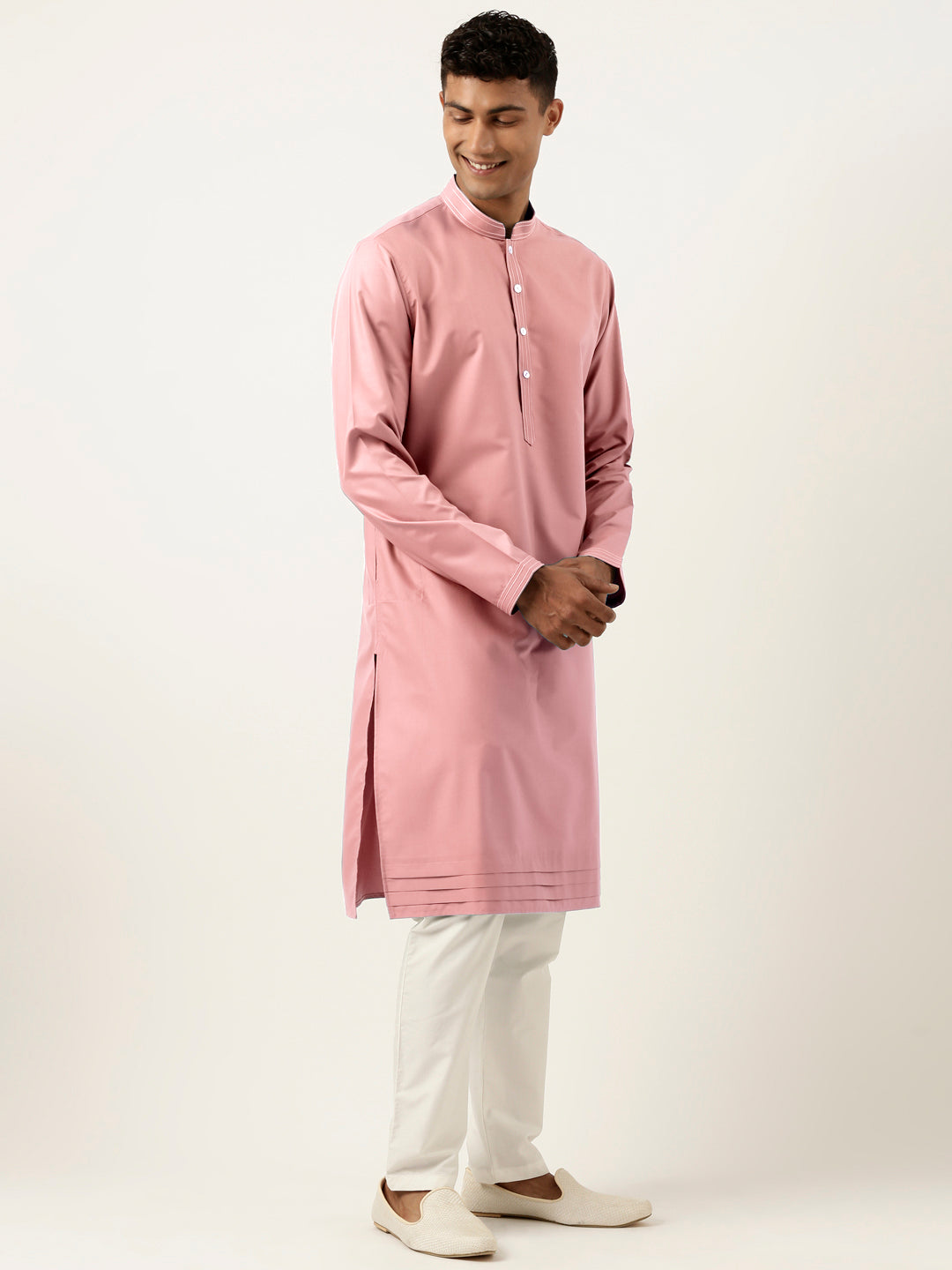 Rose Pink Cotton Kurta Set