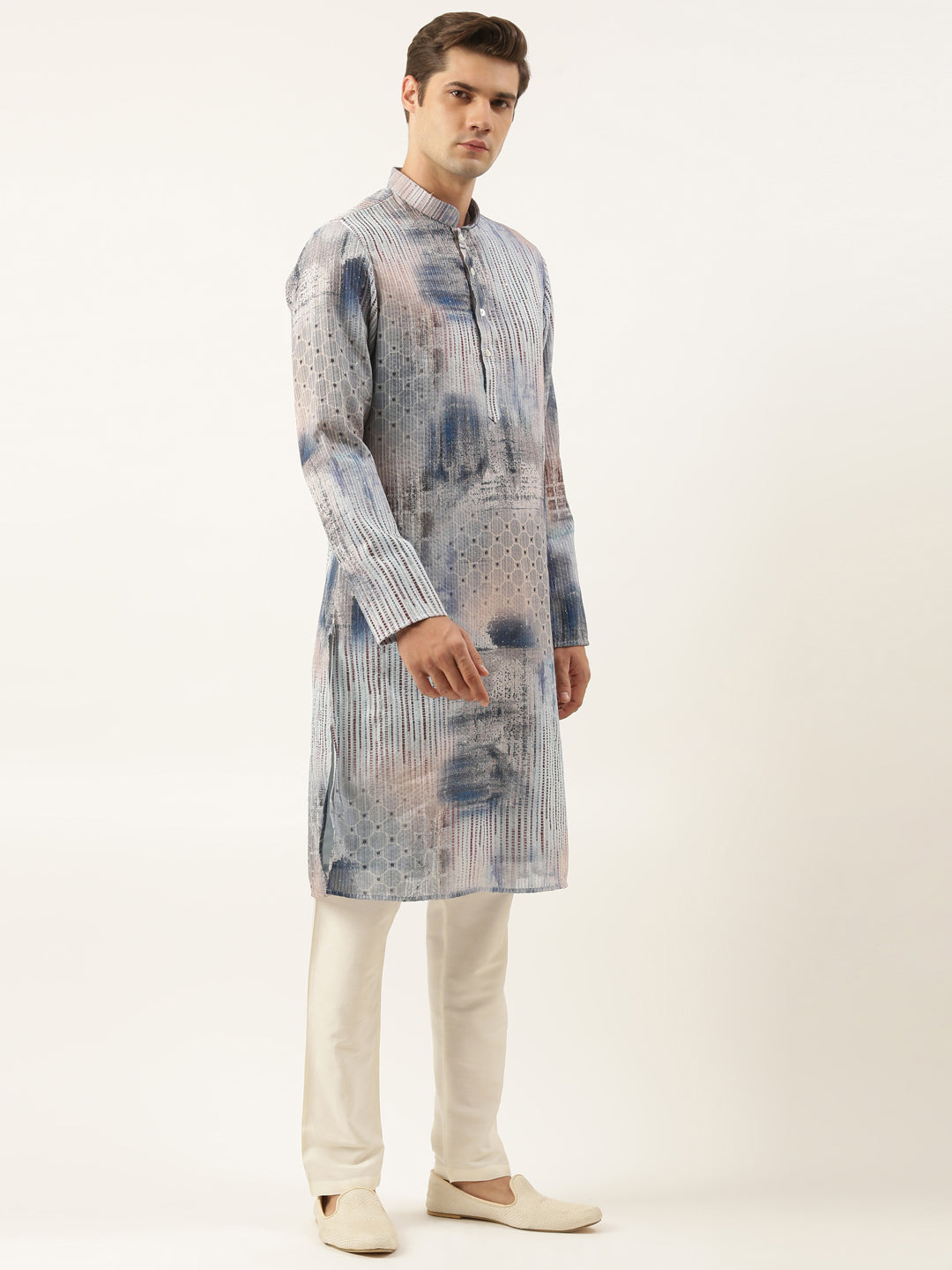 Blue Printed Kurta Set