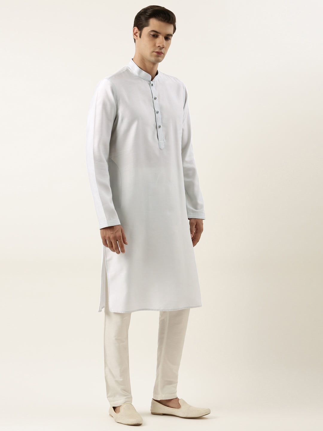 White Embroidered Jacket Kurta Set