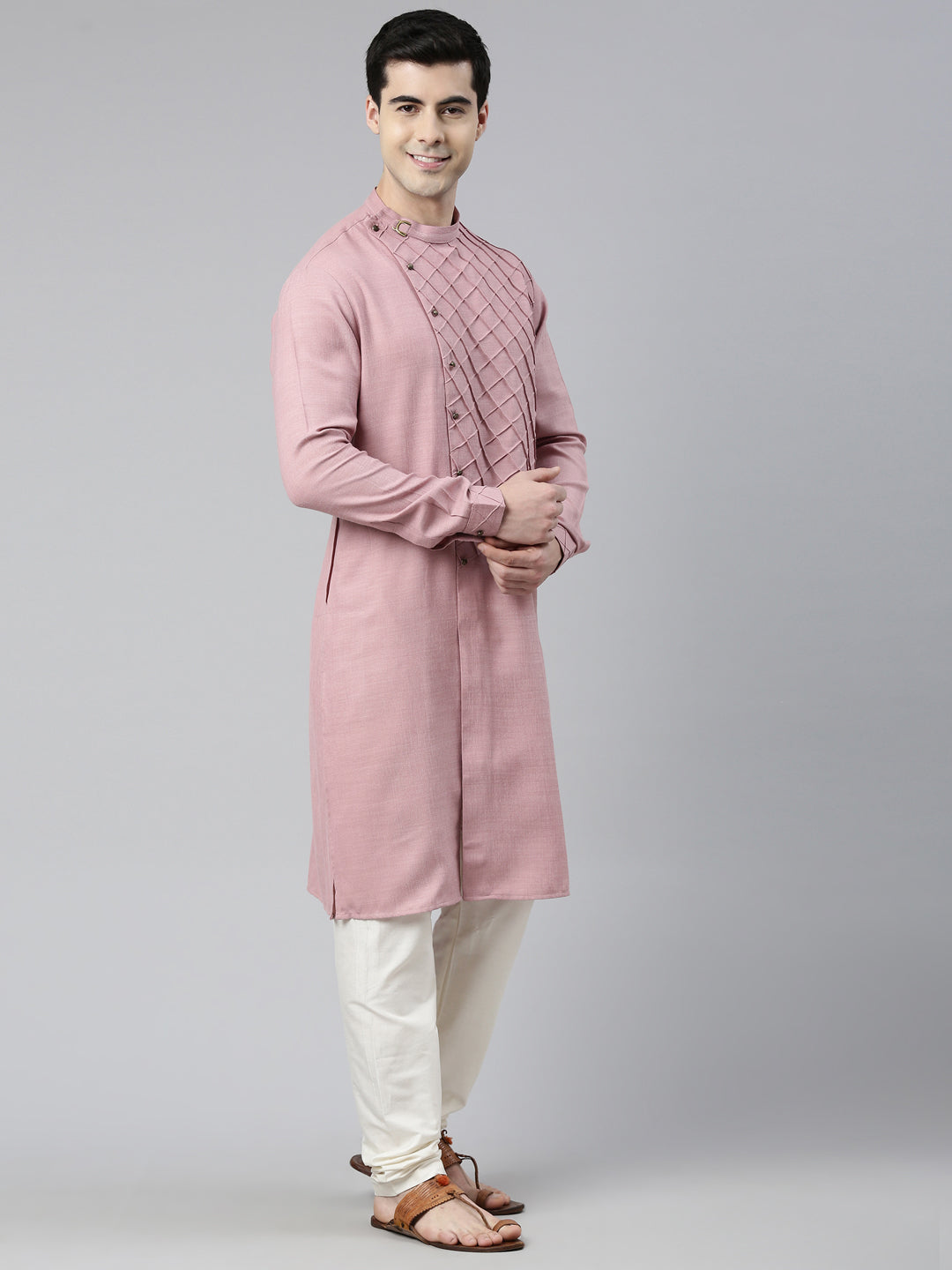 Old Rose Angrakha Kurta Set