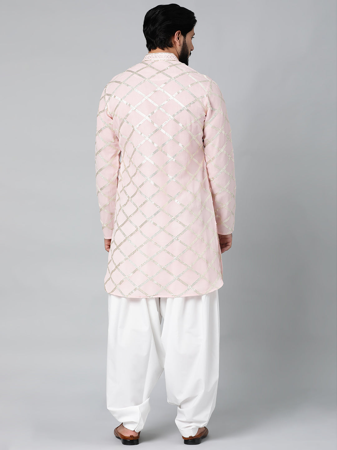 Baby Pink Gota Embroidery Kurta Set