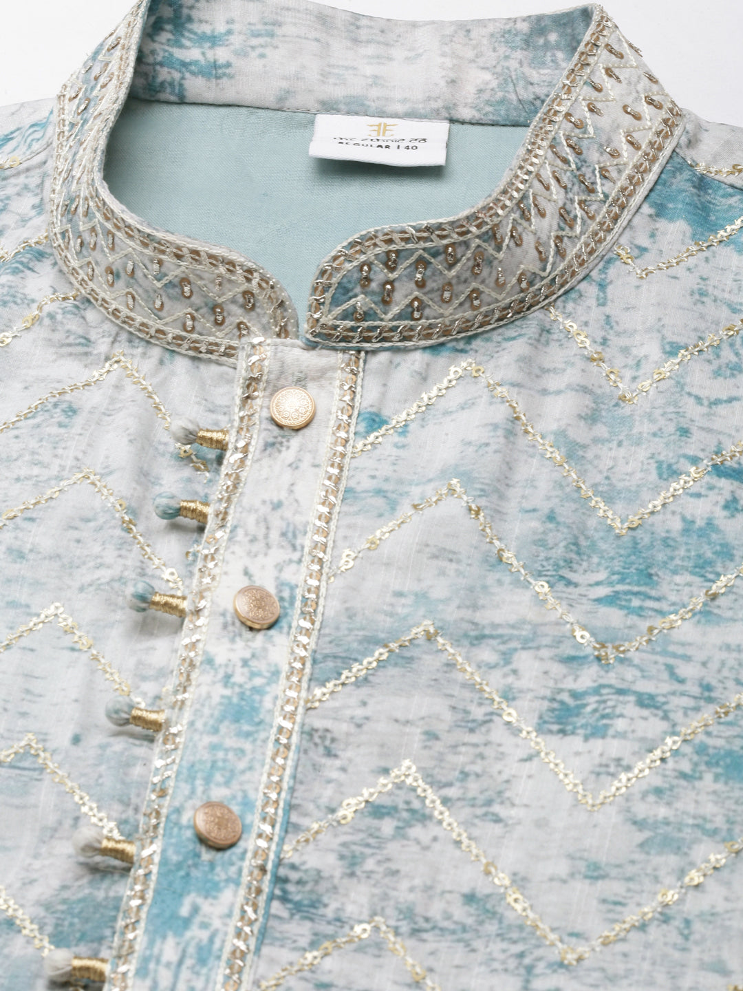 Light Blue Sequin Embroidery Kurta Set