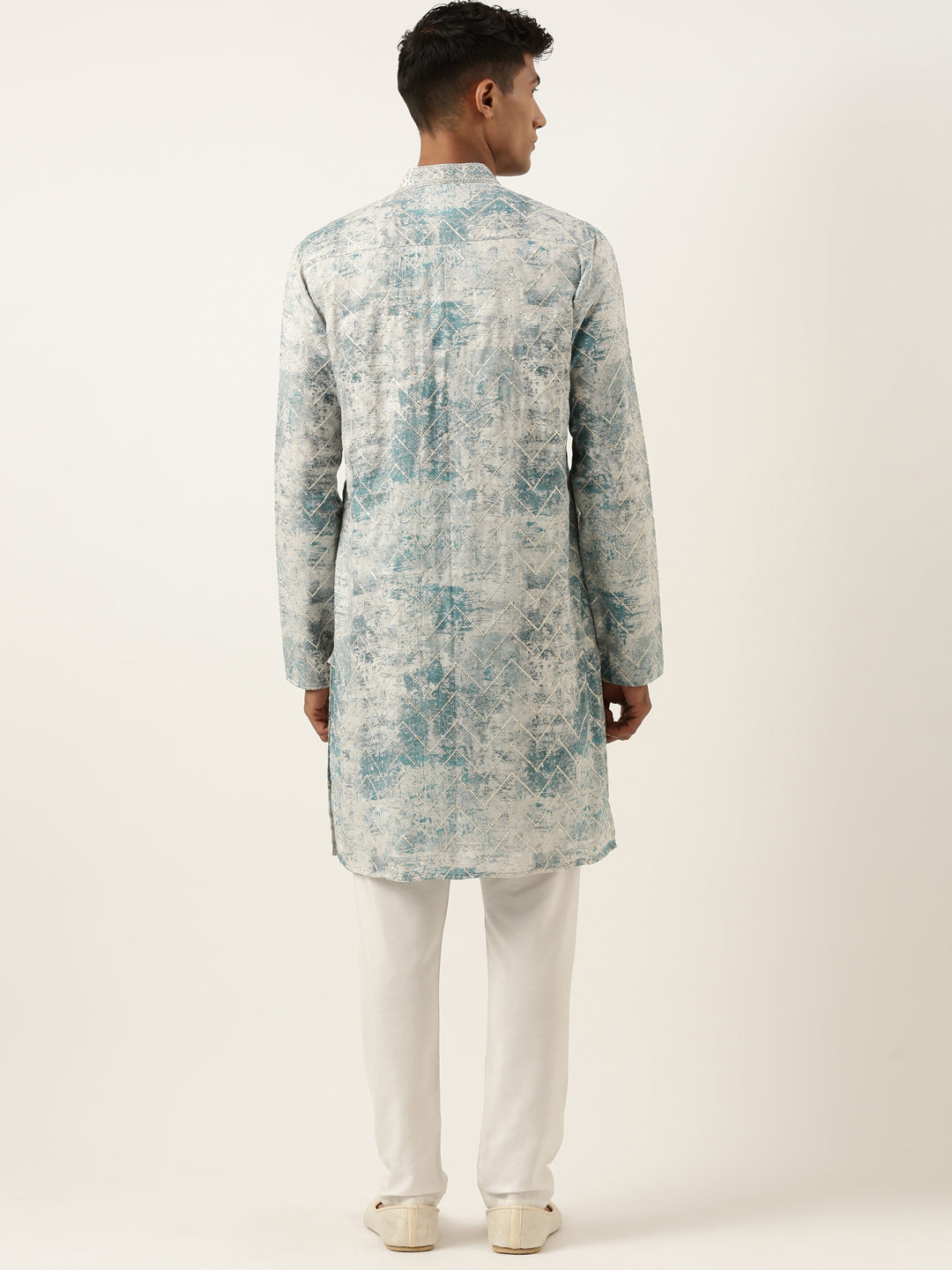 Light Blue Sequin Embroidery Kurta Set