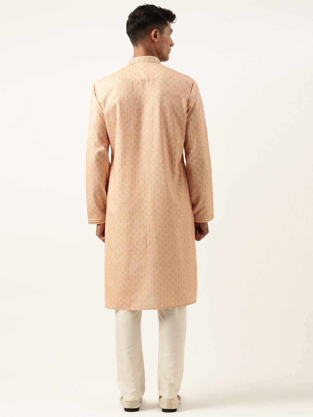 Peach Printed Kurta Set