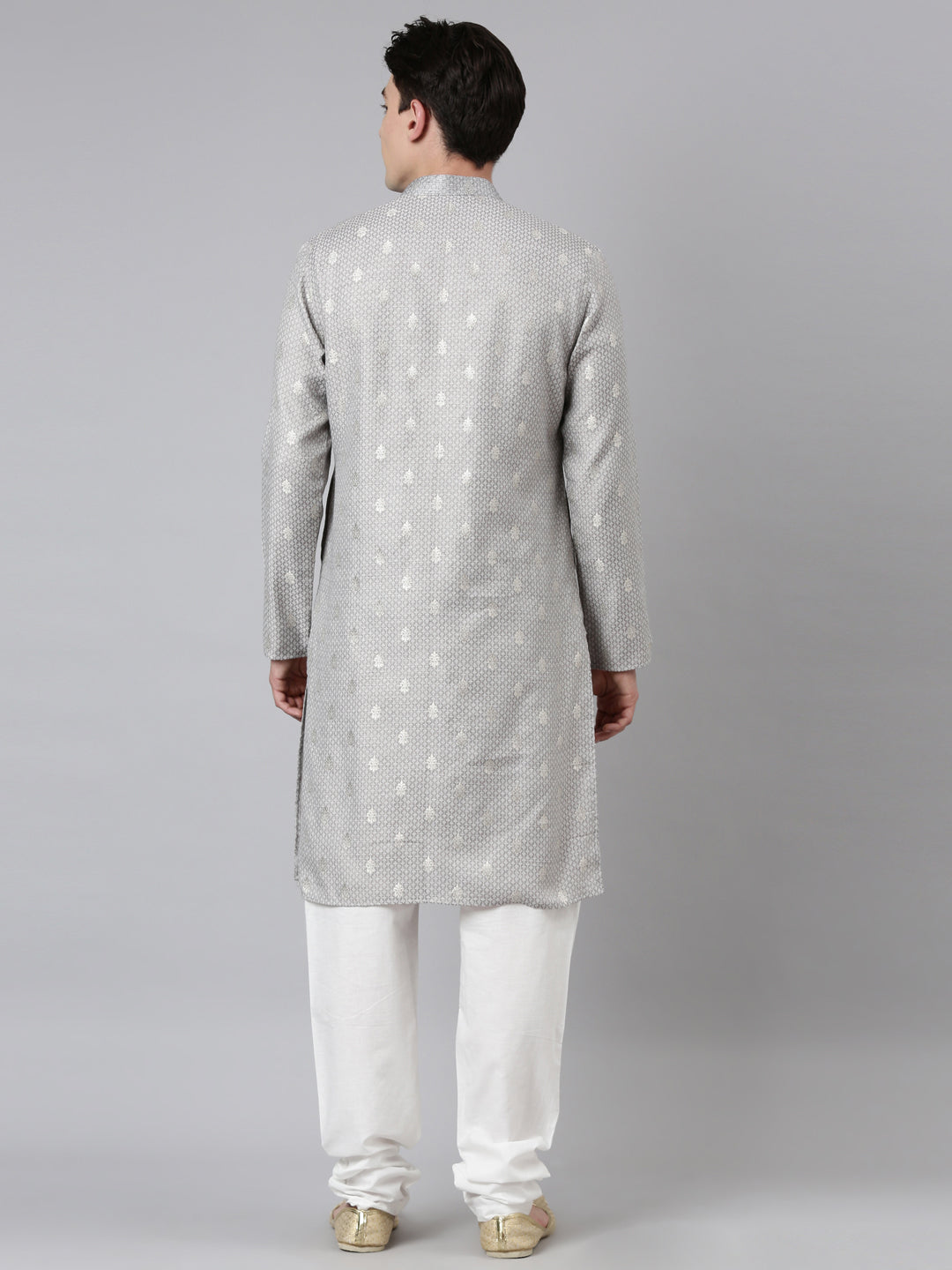 Grey Chanderi Kurta Set