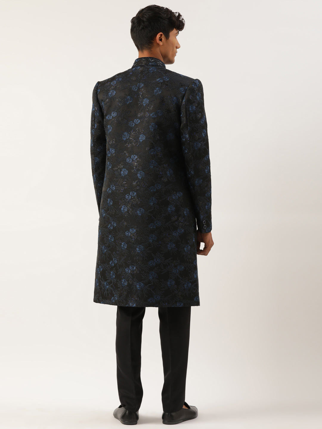 Navy Blue embroidered Indowestern