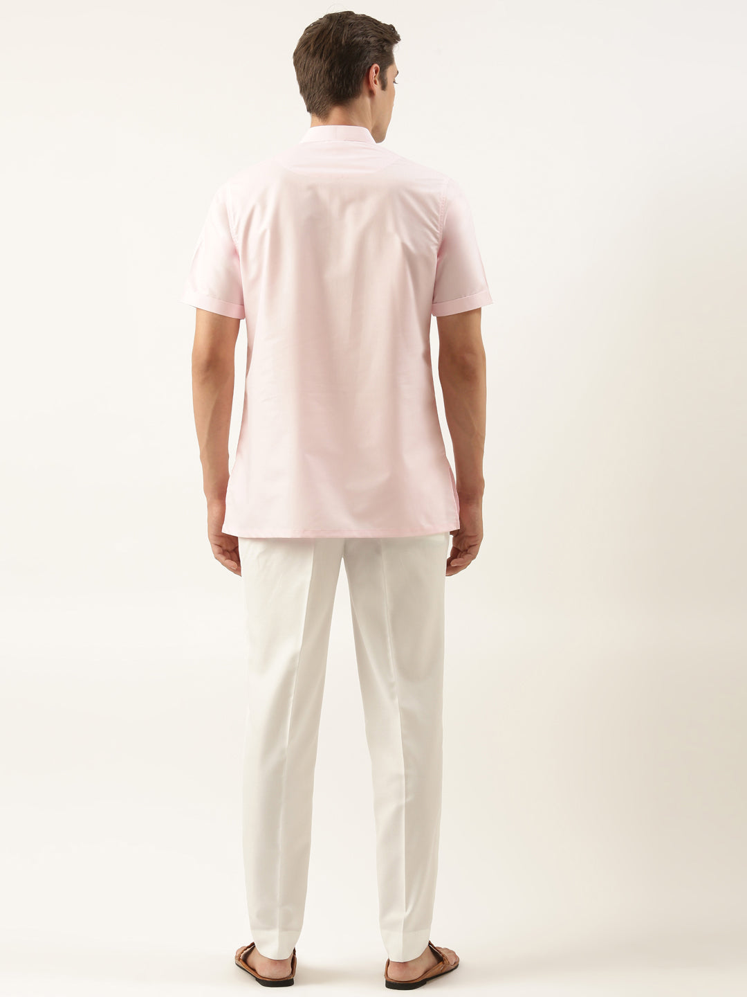 Baby Pink Cotton Short Kurta