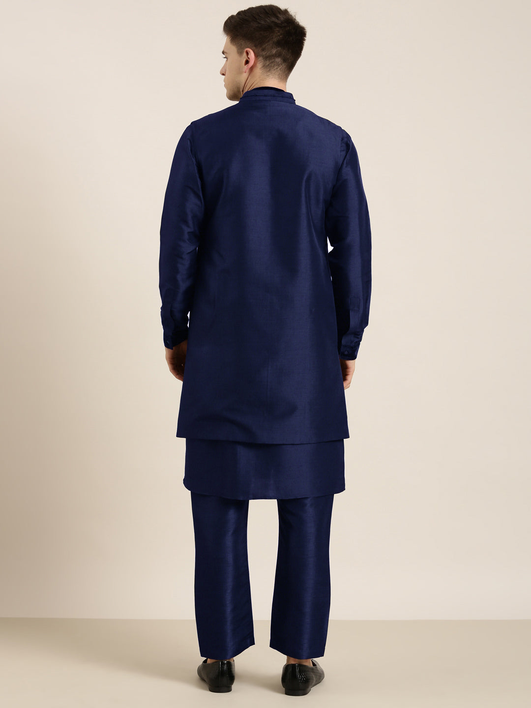 Blue Long Jacket Kurta Set