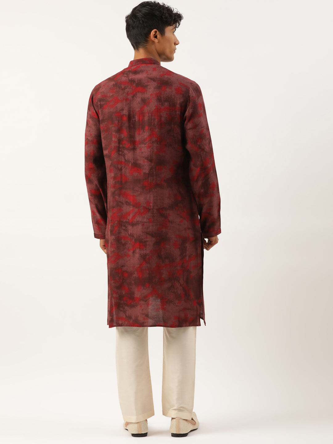 Maroon Printed Angrakha Kurta Set