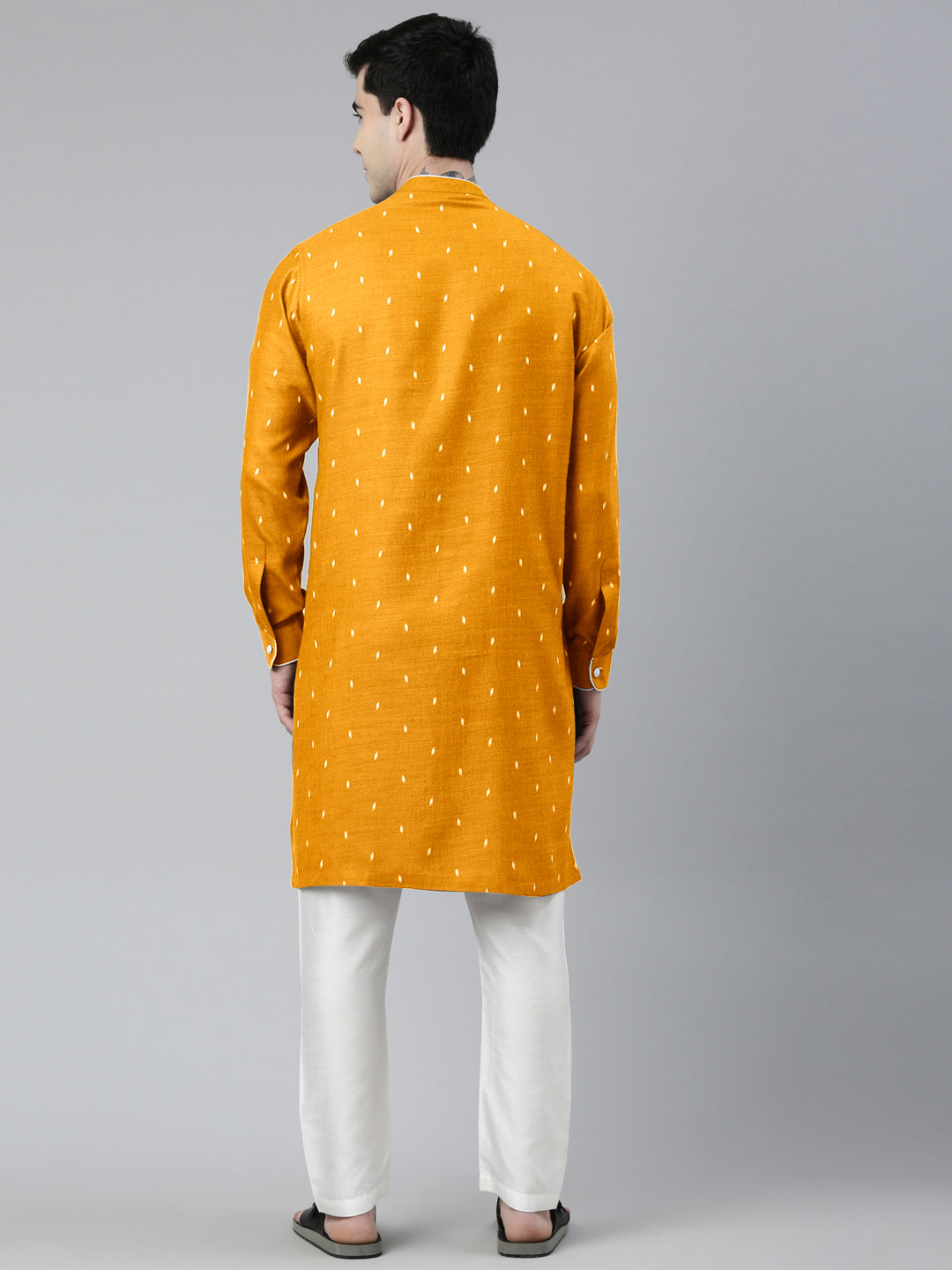 Mustard Design Asymmetrical Kurta Set