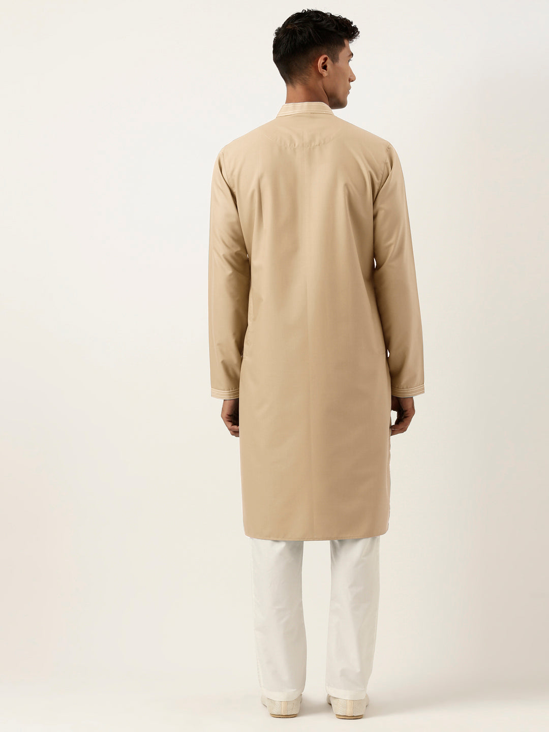 Beige Cotton Kurta Set