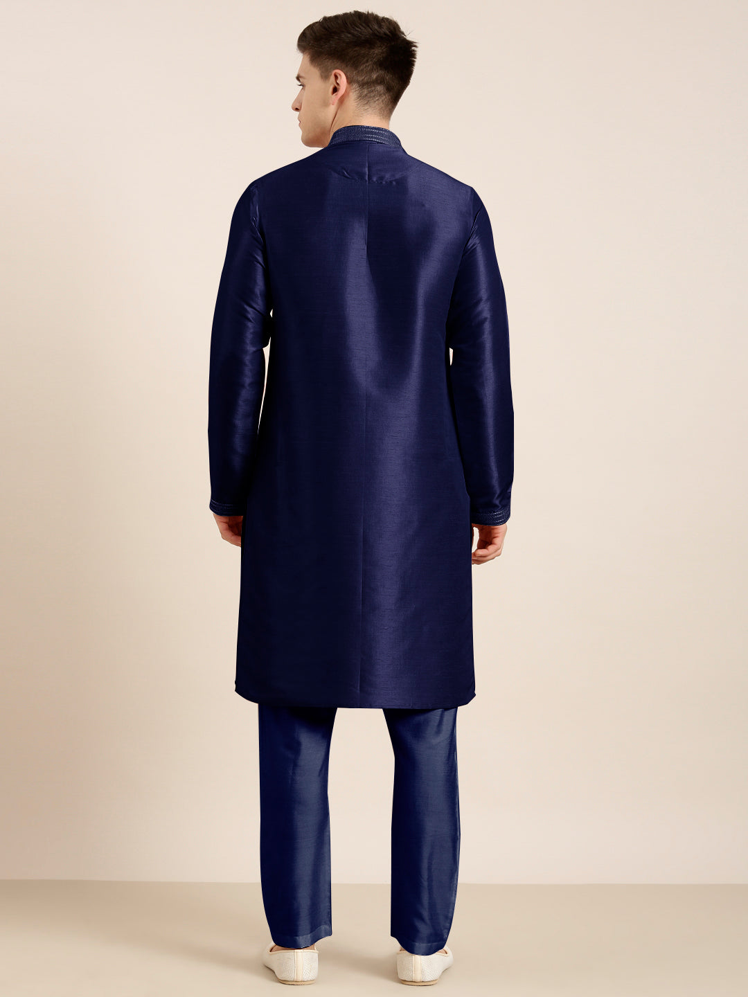 Navy Blue Embroidered Kurta Set