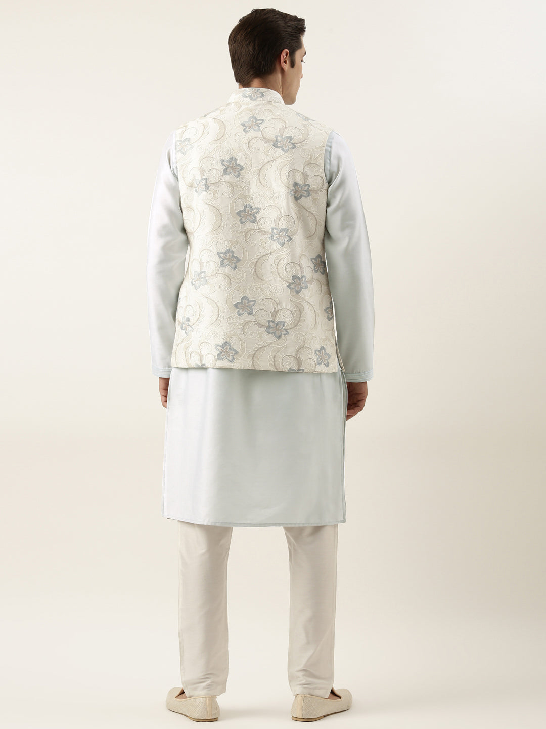 White Embroidered Jacket Kurta Set