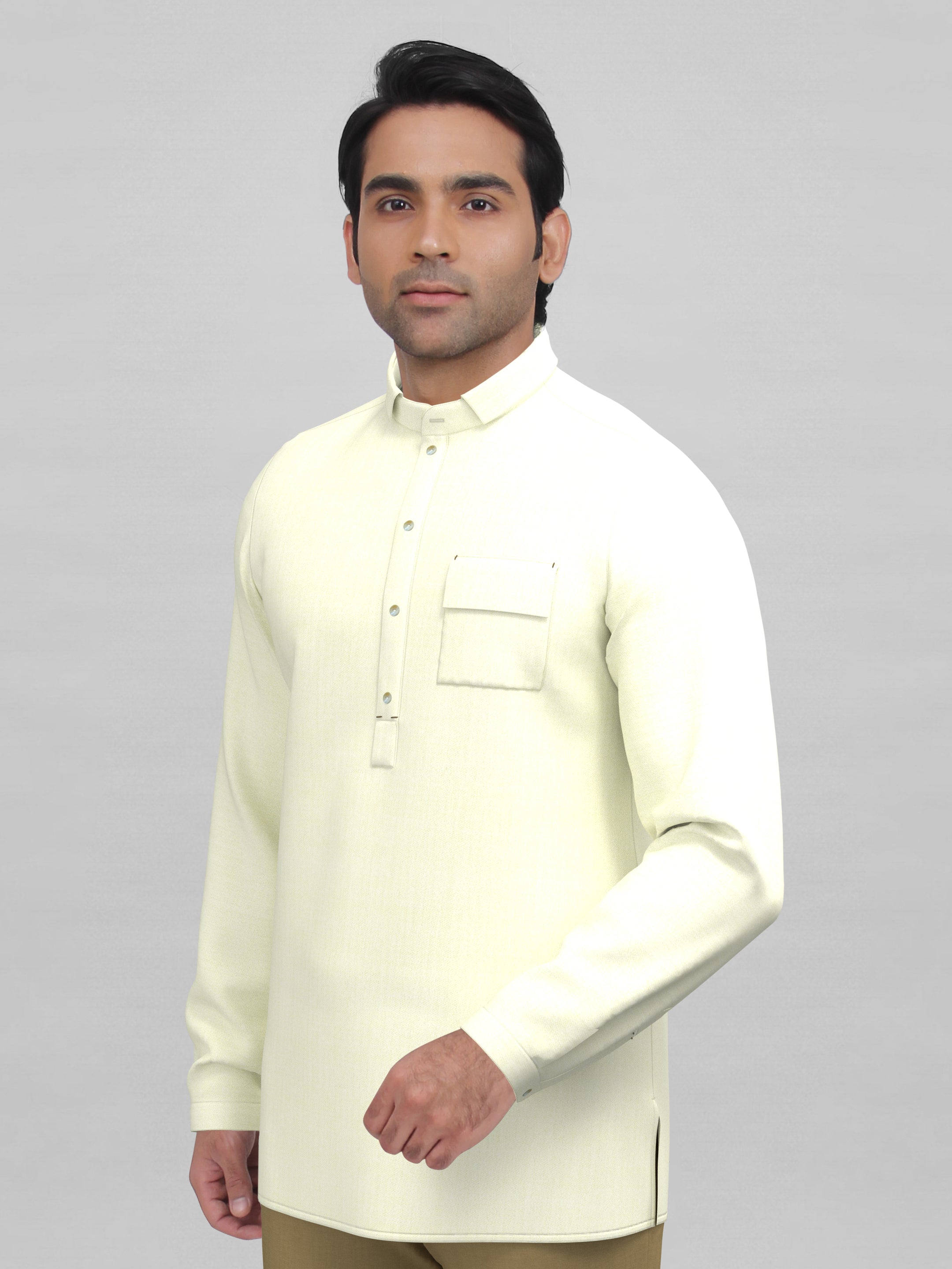 Cream Short Kurta