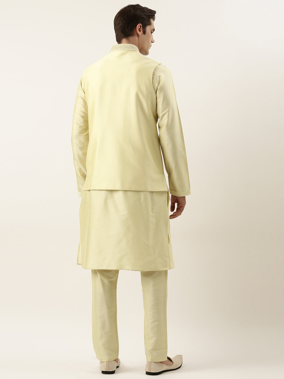 Gold Dori Embroidery Jacket Kurta Set