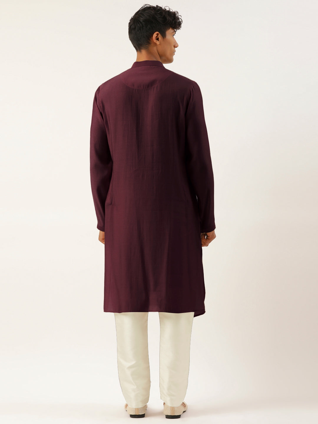 Wine Side Open Layered Kurta Set