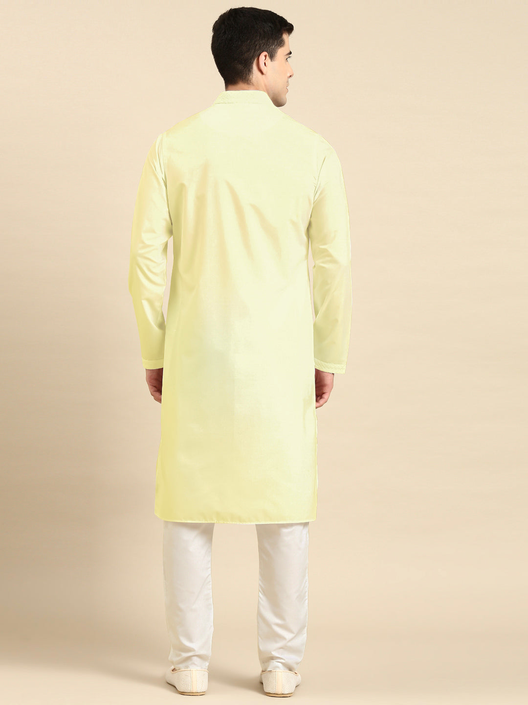 Light Yellow fine Cotton Kurta Set