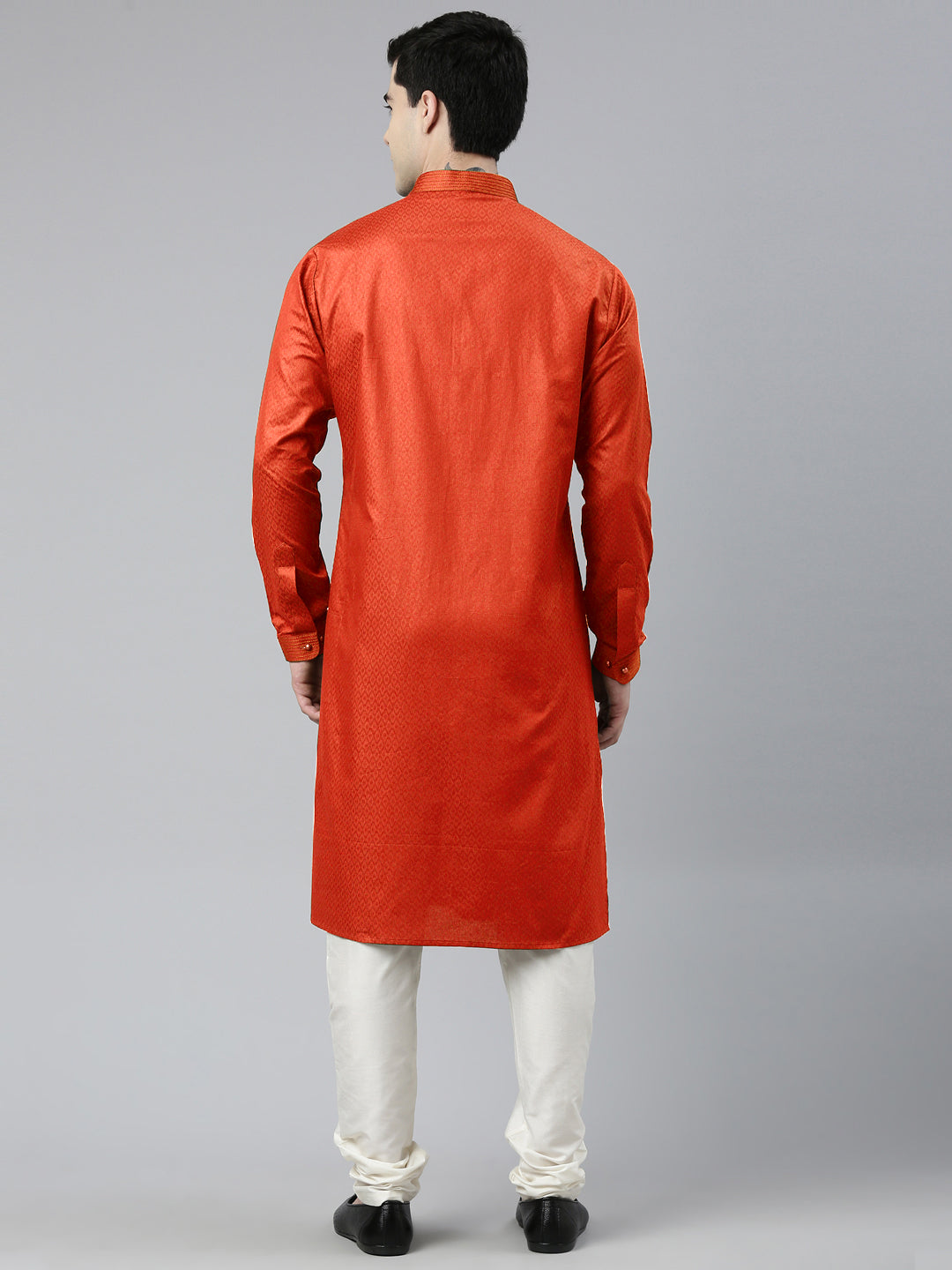 Rustic Cotton Pathani Kurta Set with Patch pocket